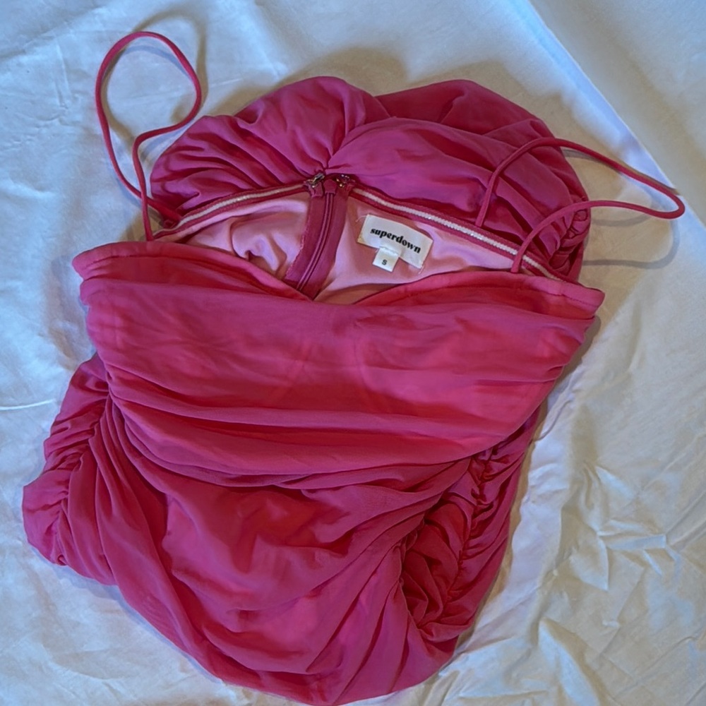 Pink Ruched Mini Dress - Picture 5 of 6